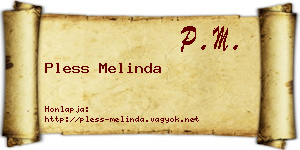 Pless Melinda névjegykártya