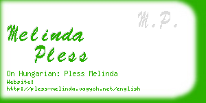 melinda pless business card